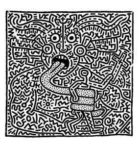 Coloriage adulte keith haring 1