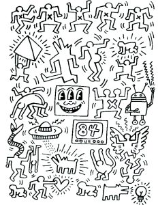 Coloriage de Pop art à imprimer pour adultes : Keith-haring-7