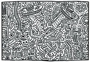 Coloriage de Pop art à imprimer pour adultes : Keith-haring-8