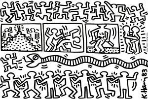 Coloriage difficile keith haring