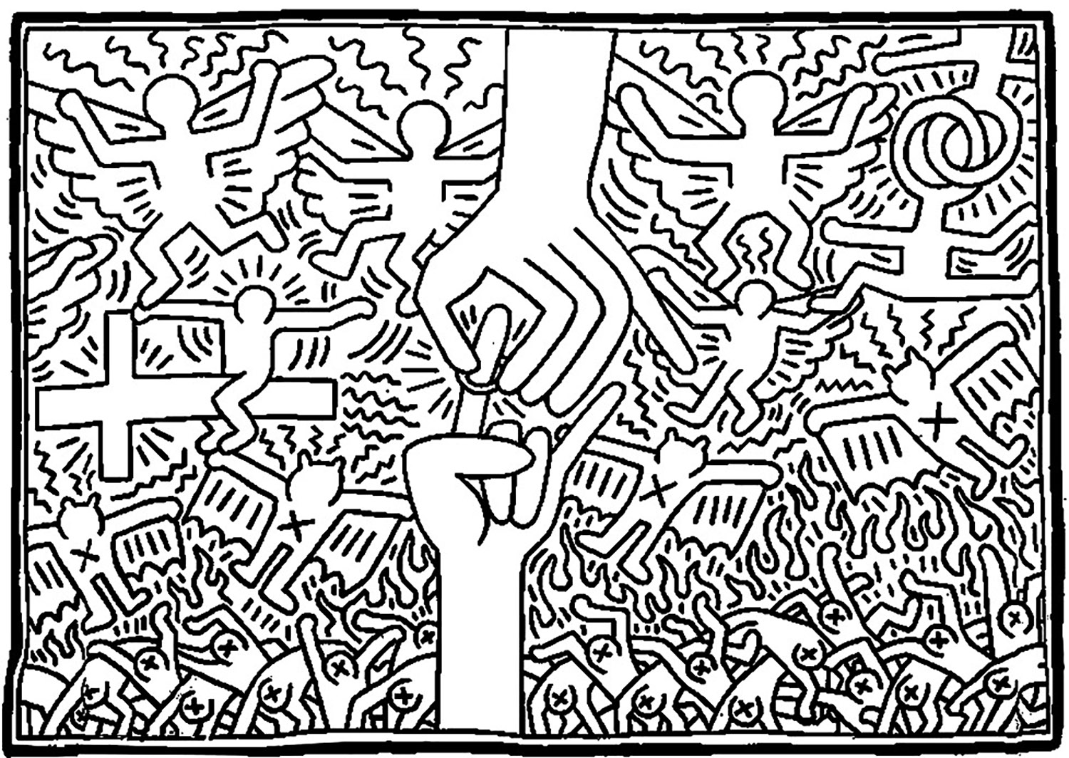 Coloriage à partir d'une oeuvre de Keith Haring