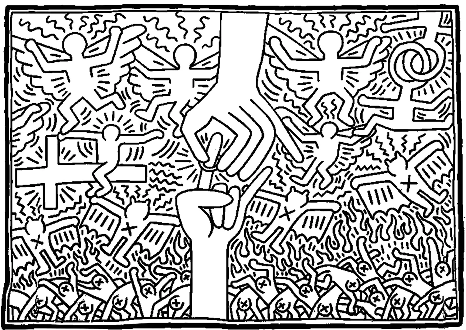 Keith haring - 3 (Coloriage de Pop art à imprimer pour adultes)