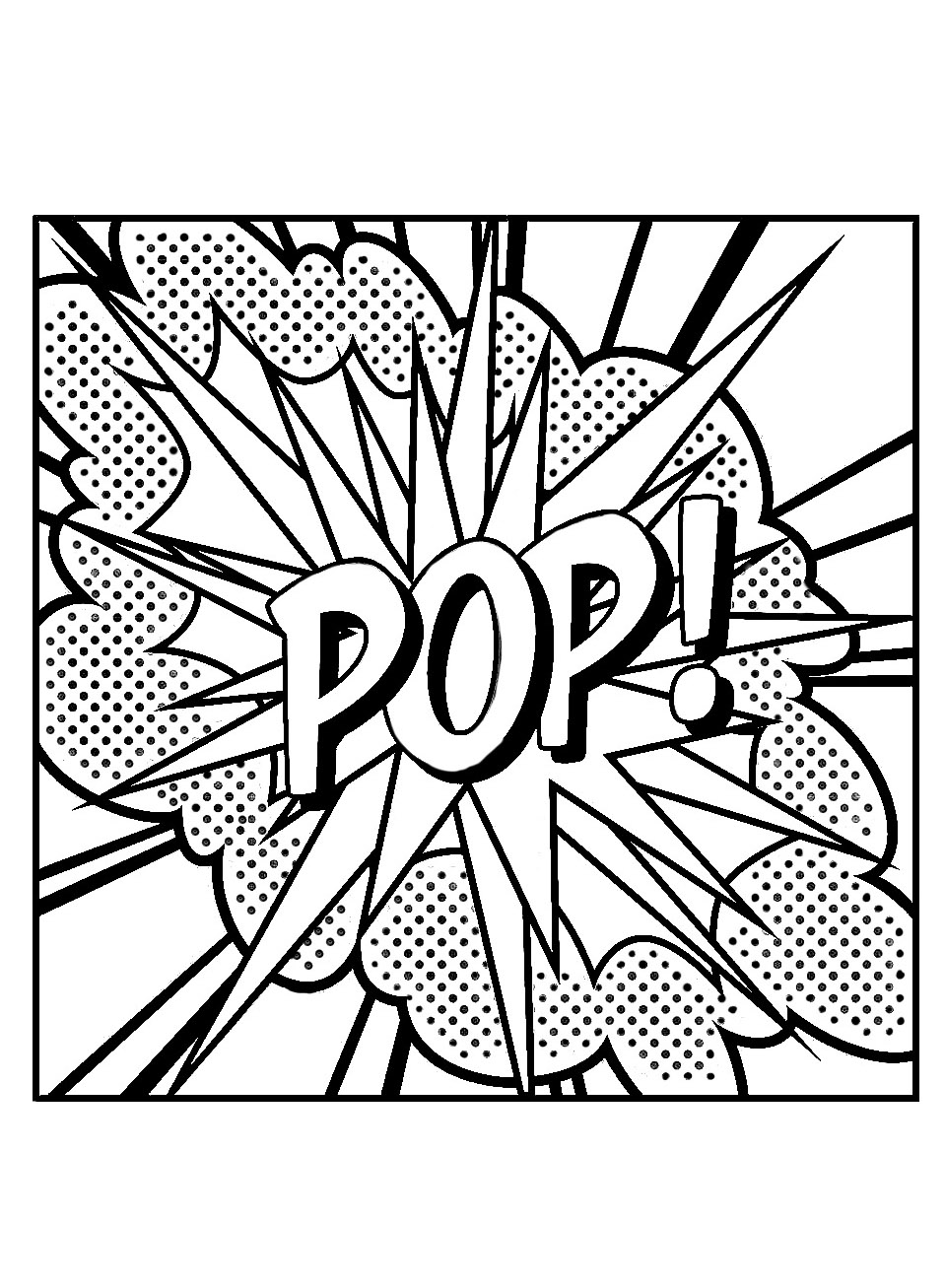 Coloriage 'Pop' inspiré par Roy Lichtenstein