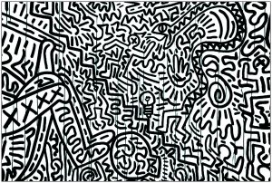 Coloriage adulte keith haring 11