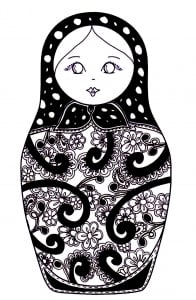 coloriage-pourpee-russe-10 (Coloriage de Poupées russes)