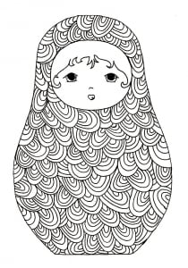 coloriage-pourpee-russe-8 (Coloriage de Poupées russes)
