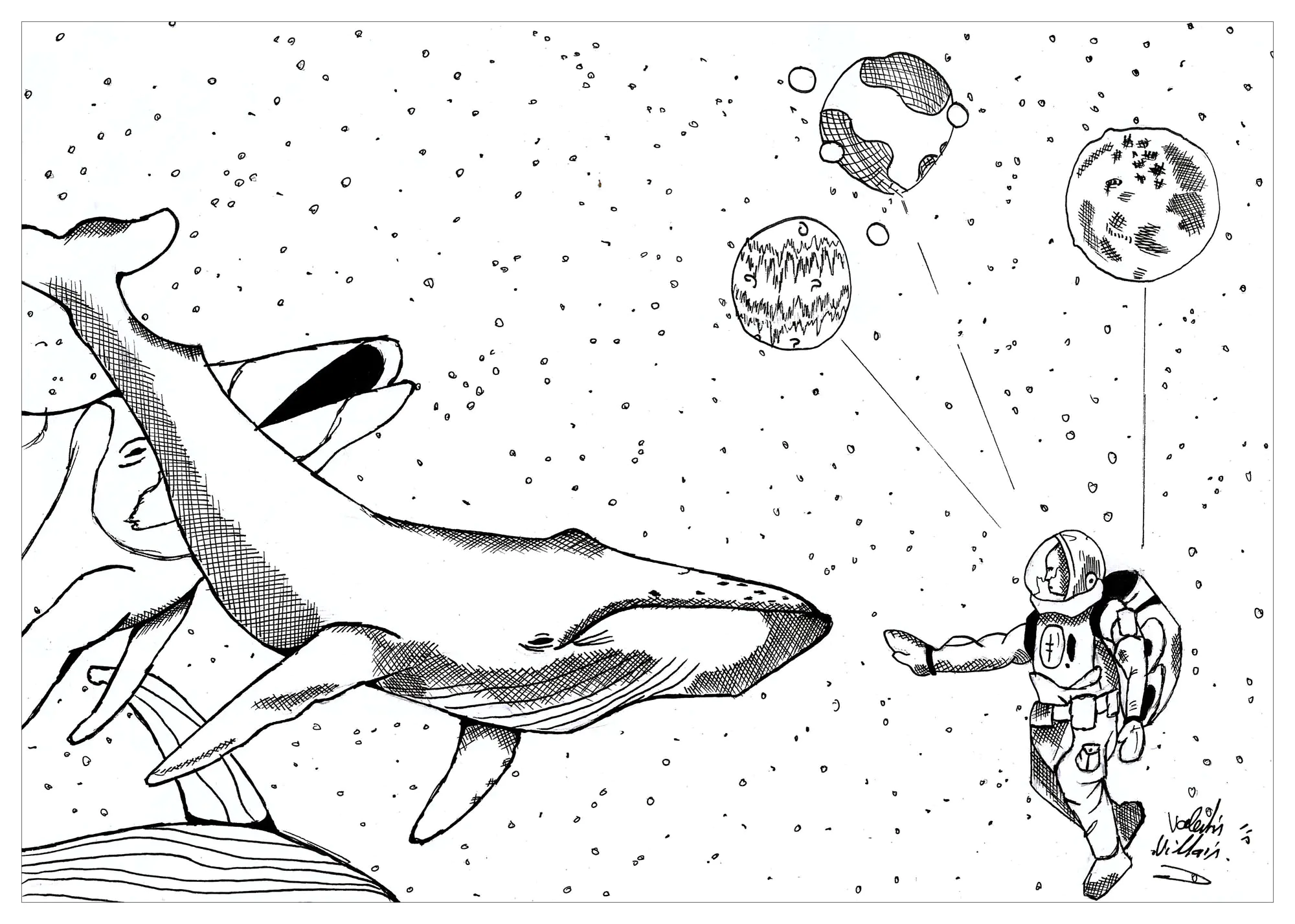 Cosmos Aquatique (Coloriage de Psychédélique à imprimer pour adultes)