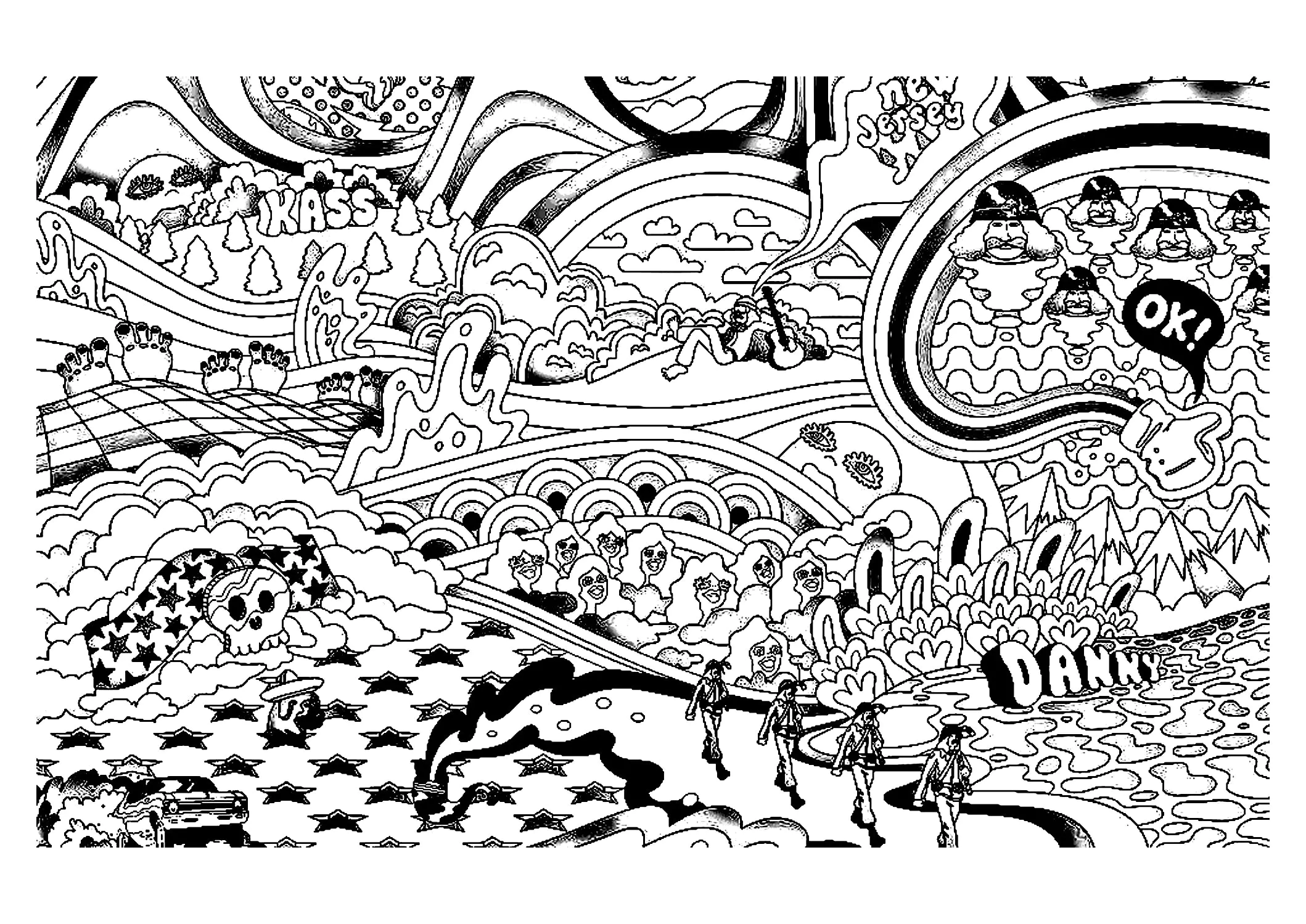Psychedelique - 2 (Coloriage à imprimer pour adultes)