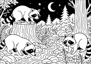 Veillée nocturne des ratons laveurs