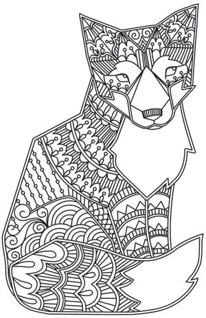 Animaux renard (Coloriage à imprimer pour adultes)