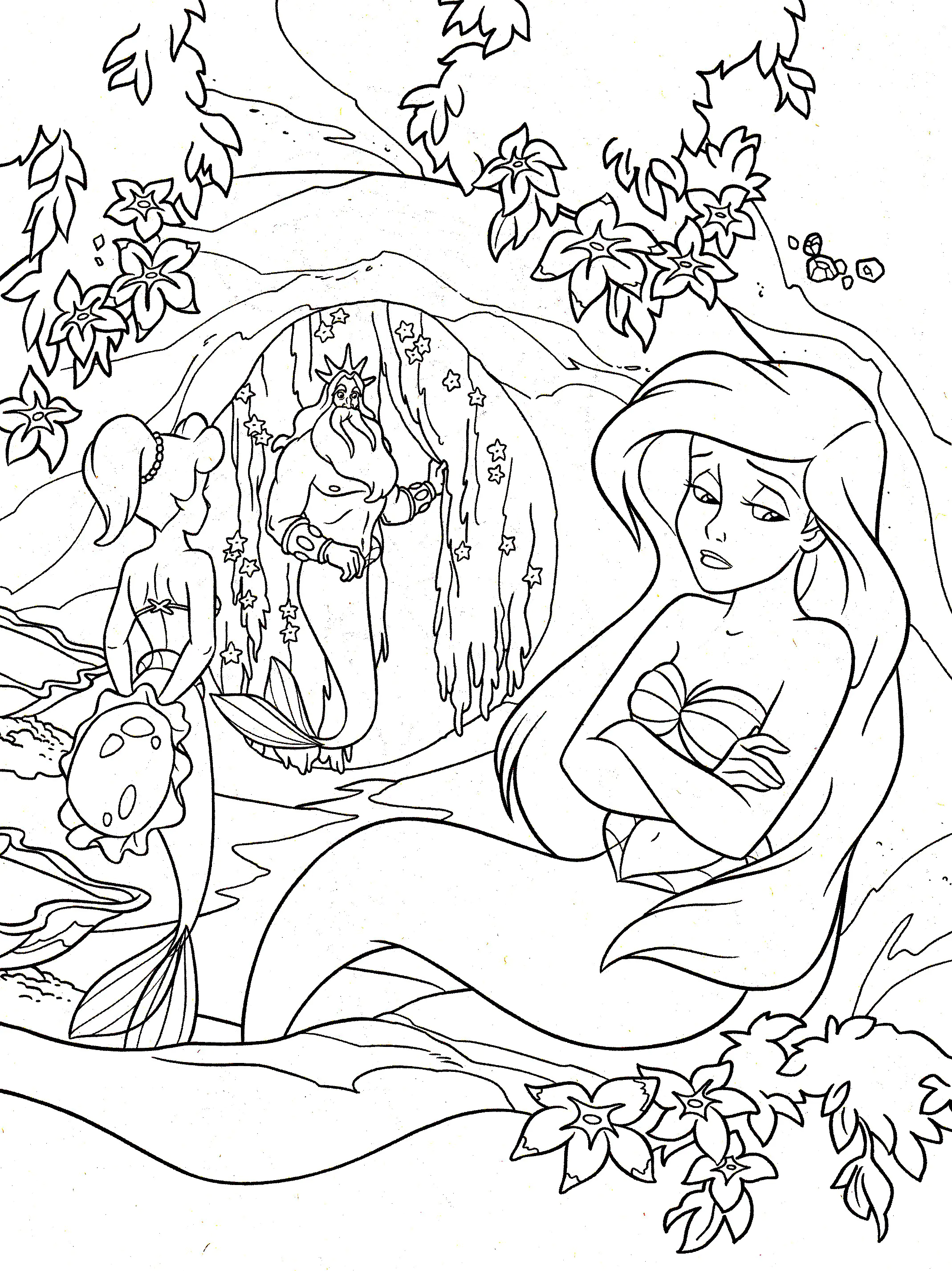 Ariel la petite sirene (Coloriage Retour en enfance à imprimer pour adultes)