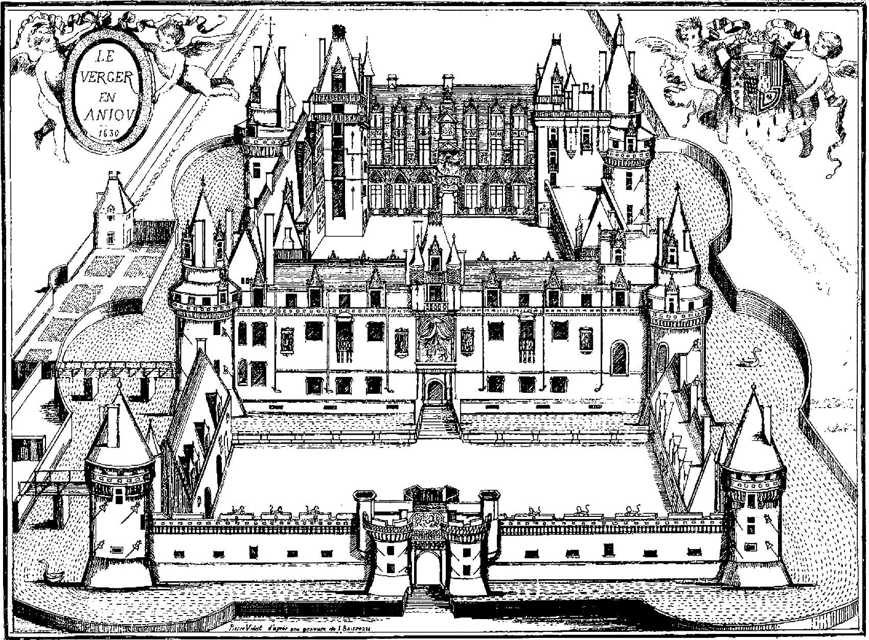 Chateau du verger gravure Rois et Reines Coloriages image=rois et reines coloriage chateau du verger gravure 1