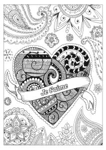 Coloriage de Saint Valentin à imprimer pour adultes : Saint-valentin-2