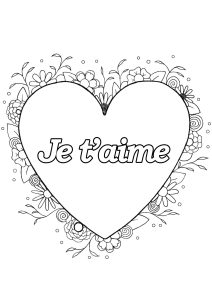 Coloriage de Saint Valentin à imprimer pour adultes : Saint-valentin-4