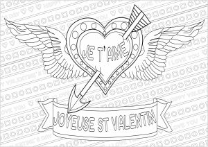 Coeur de Saint Valentin (Coloriage)