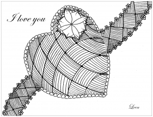 Coloriage saint valentin coeur et amour par leen margot