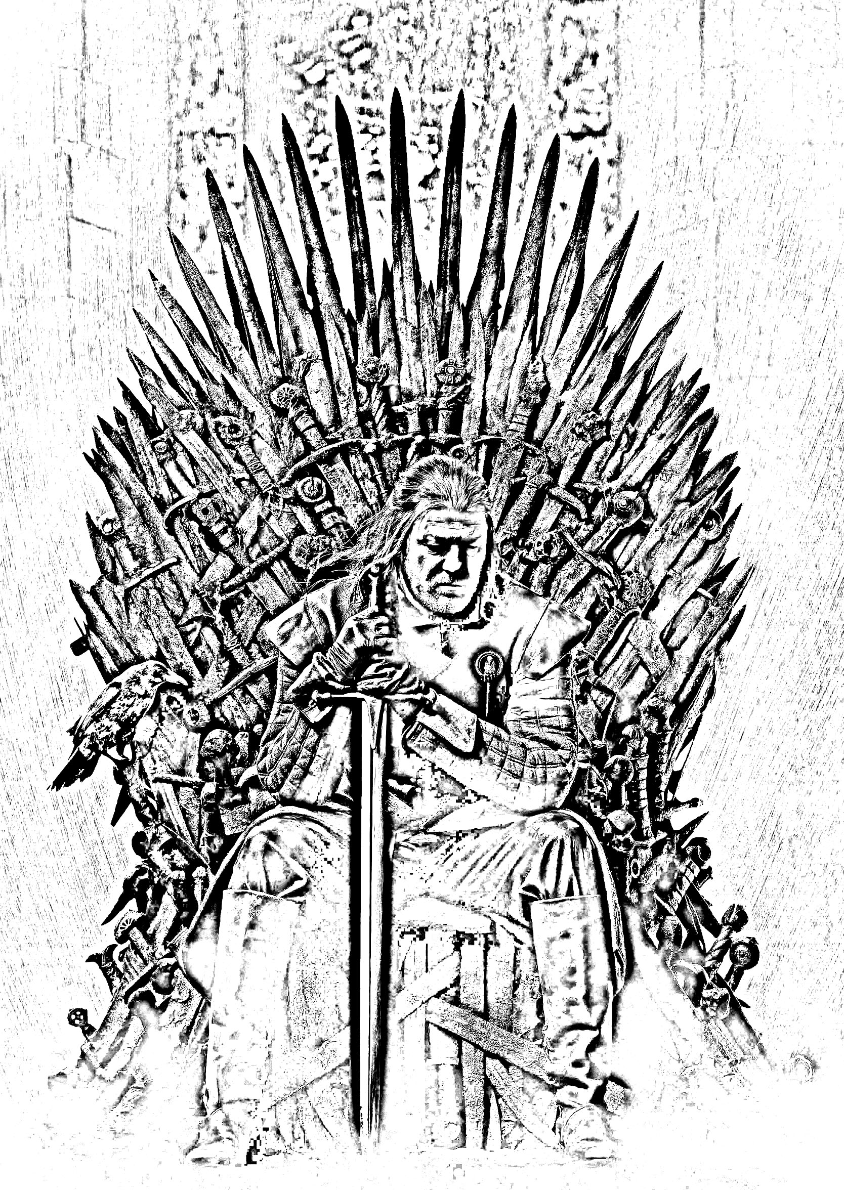 Coloriage Game of Thrones réalisé à partir d'une photo de Ned Starck