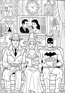 Icônes du petit écran (Coloriage de Séries TV)