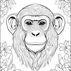 Coloriages de Singes à imprimer pour adultes