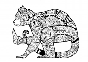 Joli singe, style Zentangle