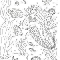 Coloriages de Sirènes à imprimer pour adultes