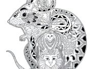Coloriages de Souris à imprimer pour adultes