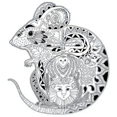 Coloriages de Souris à imprimer pour adultes