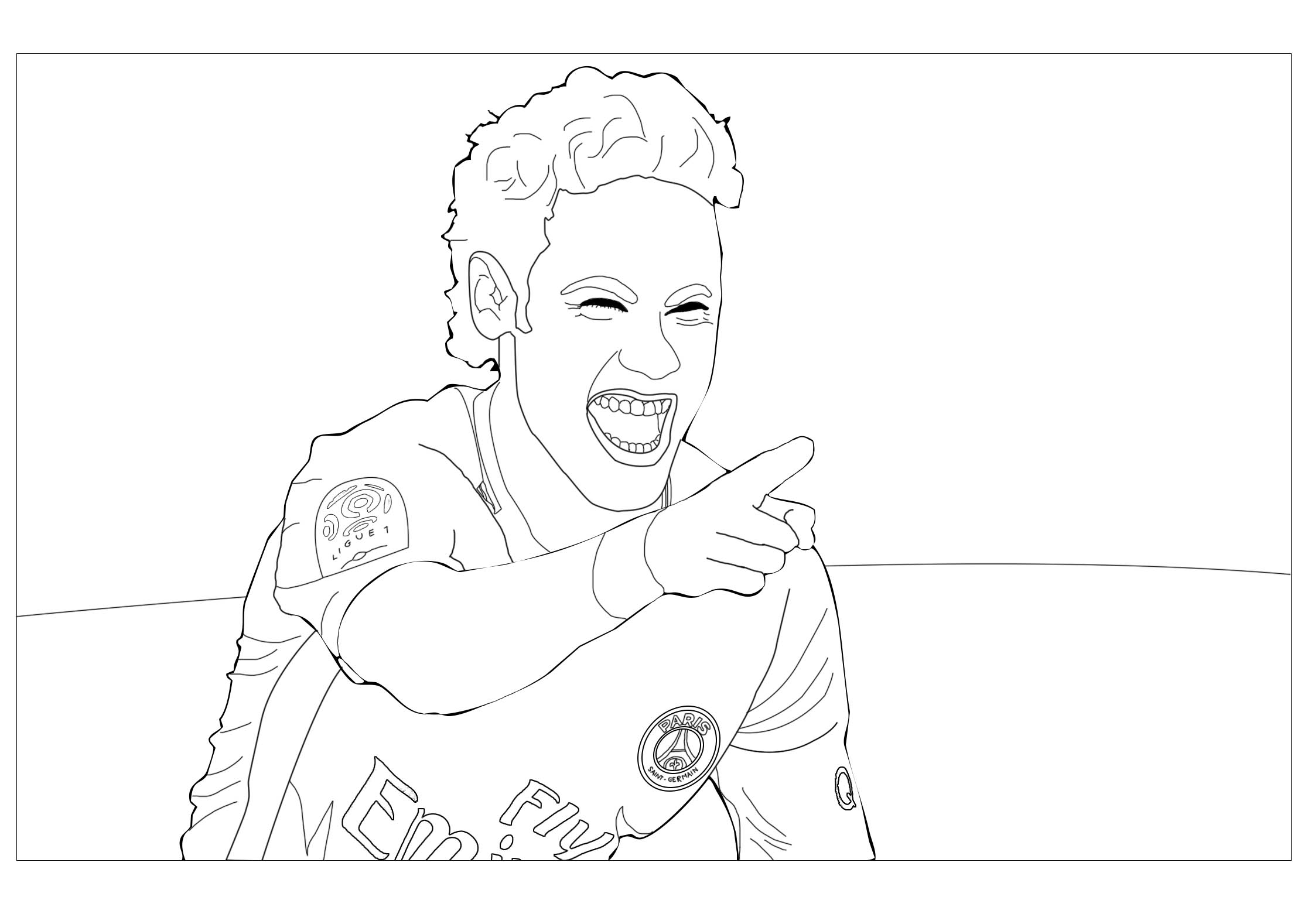 Football neymar jr - 2 - Coloriages Sport / Jeux Olympiques difficiles