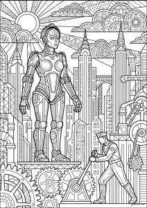 Automate Art Déco et Ouvrier Mécanique