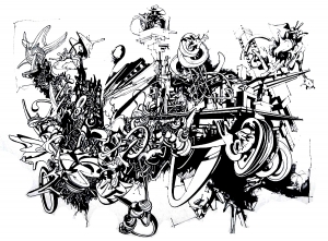 Coloriage de Tags et Graffitis à imprimer pour adultes : Graffiti