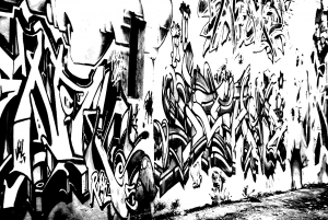 Coloriage de Tags et Graffitis à imprimer pour adultes : Mur-tags