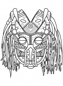 Coloriage de Tags et Graffitis à imprimer pour adultes : Street-art-mix-afrique-azteque