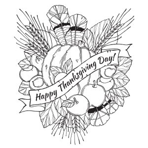 Coloriage joyeuse thanksgiving