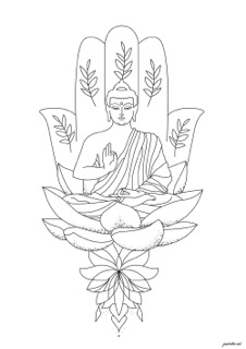 Coloriage roi bouddha adulte