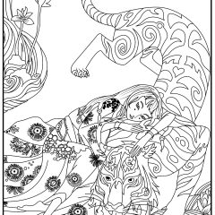 Coloriages de Tigres à imprimer pour adultes