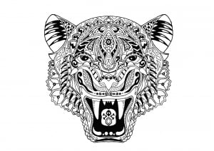 Coloriage adulte tigre