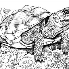 Coloriages de Tortues à imprimer pour adultes