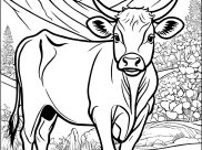 Coloriages de Vaches à imprimer pour adultes