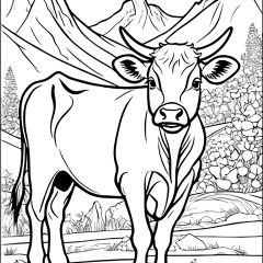 Coloriages de Vaches à imprimer pour adultes