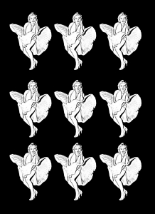 Mosaïque de la photo mythique de Marilyn Monroe dans Sept ans de réflexion (jupe soulevée) (Coloriage Vintage)