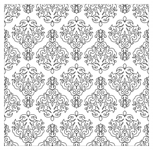 Motifs ultra Vintage, dignes des papiers peints des années 60. A colorier avec des couleurs kitch bien sûr !