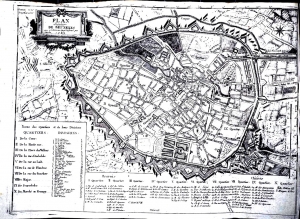 Plan du Bruxelles de 1783. Les zones étant bien délimitées, parfait pour un coloriage complexe (Coloriage Vintage)