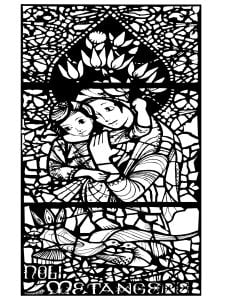 Coloriage vitrail noli me tangere