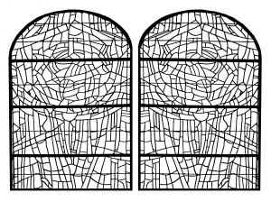 Coloriage adulte vitrail choeur eglise paroissale saint servant sur oust france version 2