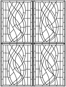 Coloriage de Vitraux à imprimer pour adultes : Vitrail-art-deco-hotel-madrid-3