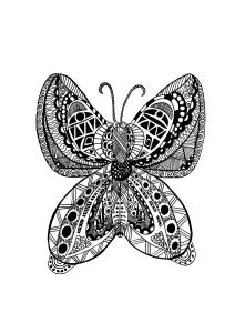 Coloriage adulte papillon zentangle celine