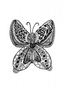 Coloriage adulte papillon zentangle celine