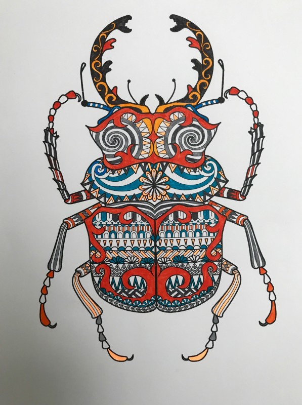 Zentangle beetle - Zentangle Adult Coloring Pages - Page 2