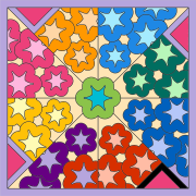Creation by Anonymous from Joli Azulejo avec motifs de fleurs étoilées