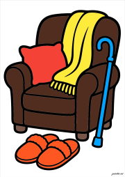 Creation by Jean-François from Fauteuil avec couverture et canne